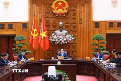 Thủ tướng Phạm Minh Chính chủ trì cuộc họp trực tuyến với địa phương về đẩy nhanh tiến độ Dự án cao tốc Châu Đốc-Cần Thơ-Sóc Trăng. (Ảnh: Dương Giang/TTXVN)
