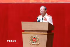 Thượng tướng Lê Quý Vương, nguyên Thứ trưởng Bộ Công an, Chủ tịch Hội cựu Công an nhân dân Việt Nam. (Ảnh: Phạm Kiên/TTXVN)