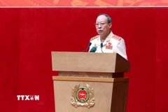 Thượng tướng Lê Quý Vương, nguyên Thứ trưởng Bộ Công an, Chủ tịch Hội cựu Công an nhân dân Việt Nam. (Ảnh: Phạm Kiên/TTXVN)