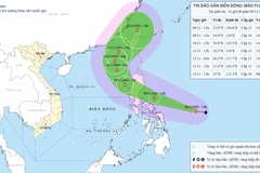 Hướng di chuyển của bão. (Nguồn: Trung tâm Dự báo Khí tượng Thủy văn)