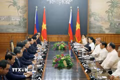 Tổng Bí thư, Chủ tịch nước Tô Lâm và Tổng thống Philippines Ferdinand Romualdez Marcos Jr. hội đàm cấp Nhà nước. (Ảnh: Thống Nhất/TTXVN)