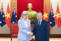 Tổng Bí thư Tô Lâm tiếp Toàn quyền Australia Sam Mostyn thăm cấp Nhà nước tới Việt Nam. (Ảnh: Thống Nhất/TTXVN)
