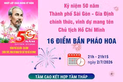 Thành phố Hồ Chí Minh bắn pháo hoa tại 16 điểm dịp kỷ niệm 50 năm mang tên Bác