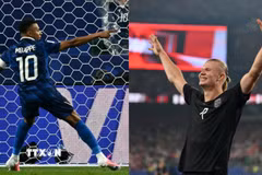 Mbappe đối đầu Haaland ở trận cầu tranh ngôi đầu bảng I. (Ảnh: AFP/TTXVN)