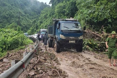 Mưa lớn gây sạt lở tại Quảng Trị. (Nguồn: Báo Quảng Trị)