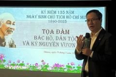 Đại sứ Phạm Vinh Quang phát biểu tại buổi tọa đàm. (Ảnh: Hà Linh/Vietnam+)