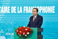 Chủ tịch Quốc hội Trần Thanh Mẫn phát biểu khai mạc hội nghị. (Ảnh: Doãn Tấn/TTXVN)