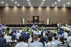 Quang cảnh phiên tòa xét xử sơ thẩm vụ án Tập đoàn Phúc Sơn. (Ảnh: Kim Anh/TTXVN)