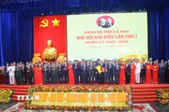 Ra mắt Ban Chấp hành Đảng bộ tỉnh Cà Mau nhiệm kỳ 2025-2030. (Ảnh: Chanh Đa/TTXVN)