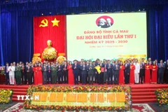 Ra mắt Ban Chấp hành Đảng bộ tỉnh Cà Mau nhiệm kỳ 2025-2030. (Ảnh: Chanh Đa/TTXVN)
