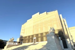 Trụ sở Tòa án Tối cao Mỹ đang được tu sửa ở thủ đô Washington D.C. (Ảnh: Đoàn Hùng/TTXVN)