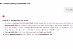 Trợ lý AI sử dụng web giúp người dân tra cứu đơn vị hành chính mới một cách dễ dàng. (Ảnh chụp màn hình)