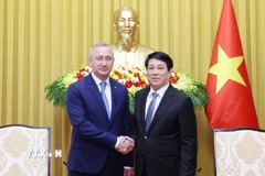 Chủ tịch nước Lương Cường tiếp ngài Vladislav Valerievich Shappha, Thống đốc tỉnh Kaluga, Liên bang Nga. (Ảnh: Lâm Khánh/TTXVN)