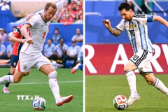 Harry Kane sẽ so tài Messi ở bán kết World Cup 2026. (Ảnh: AFP/TTXVN)