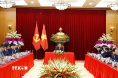 Tổng Bí thư Tô Lâm tiếp lãnh đạo của hơn 40 tập đoàn, doanh nghiệp quốc tế lớn là thành viên của Hội đồng Kinh doanh châu Á. (Ảnh: Thống Nhất/TTXVN)