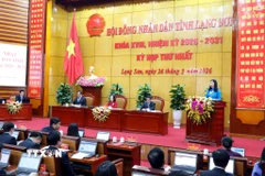 Kỳ họp thứ nhất, Hội đồng Nhân dân tỉnh Lạng Sơn khóa XVIII, nhiệm kỳ 2026-2031. (Ảnh: Vũ Văn Đạt/TTXVN)