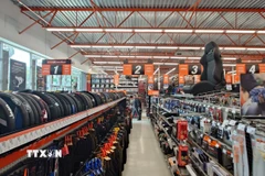 Linh kiện ô tô do Mexico sản xuất trong tổng kho hàng hóa dành cho xuất khẩu tại một cảng cạn ở thủ đô Mexico City. (Ảnh: Phi Hùng/TTXVN)