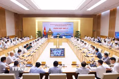 Phiên họp thứ 17 của Ban Chỉ đạo nhà nước các công trình, dự án quan trọng quốc gia, trọng điểm của ngành giao thông vận tải. (Ảnh: Dương Giang/TTXVN)