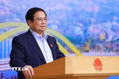Thủ tướng Phạm Minh Chính chủ trì Phiên họp thứ 17 của Ban Chỉ đạo nhà nước các công trình, dự án quan trọng quốc gia, trọng điểm của ngành giao thông vận tải. (Ảnh: Dương Giang/TTXVN)