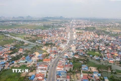Hệ thống hạ tầng đô thị, giao thông Thủy Nguyên (Hải Phòng) ngày càng hiện đại. (Ảnh: Hoàng Hiếu/TTXVN)