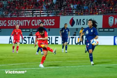 Việt Nam quyết đánh bại Thái Lan để giành hạng 3 AFF Cup nữ 2025. (Ảnh: Việt Anh/Vietnam+)