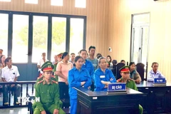 Các bị cáo tại buổi xét xử. (Ảnh: TTXVN phát)
