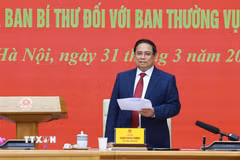 Bí thư Đảng ủy, Thủ tướng Chính phủ Phạm Minh Chính phát biểu. (Ảnh: Dương Giang/TTXVN)