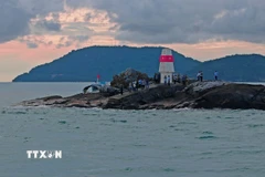 Điểm cơ sở A2, đây là 1 trong 11 điểm cơ sở dùng để tính chiều rộng lãnh hải trên vùng biển của Việt Nam. (Ảnh: Huỳnh Anh/TTXVN)