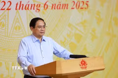 Thủ tướng Phạm Minh Chính chủ trì Phiên họp liên Ban Chỉ đạo về xóa nhà tạm và dự án trọng điểm. (Ảnh: Dương Giang/TTXVN)