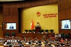 Chánh án Tòa án nhân dân Tối cao Nguyễn Văn Quảng phát biểu nhậm chức. (Ảnh: Thống Nhất/TTXVN)