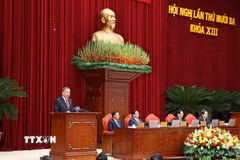 Tổng Bí thư Tô Lâm phát biểu khai mạc Hội nghị lần thứ mười ba, Ban Chấp hành Trung ương Đảng khóa XIII. (Ảnh: Thống Nhất/TTXVN)
