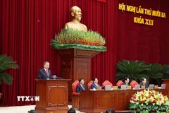 Tổng Bí thư Tô Lâm phát biểu khai mạc Hội nghị lần thứ mười ba, Ban Chấp hành Trung ương Đảng khoá XIII. (Ảnh: Thống Nhất/TTXVN)