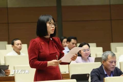 Đại biểu Quốc hội thành phố Hải Phòng Nguyễn Thị Việt Nga phát biểu. (Ảnh: An Đăng/TTXVN)