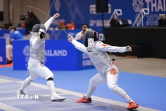 Đấu kiếm hứa hẹn sẽ tiếp tục giành HCV SEA Games 33 trong ngày hôm nay. (Ảnh: Minh Quyết/TTXVN)