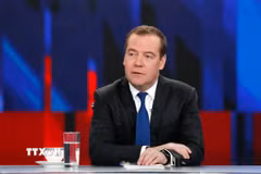 Phó Chủ tịch Hội đồng An ninh Liên bang Nga - cựu Tổng thống Dmitry Medvedev. (Ảnh: AFP/TTXVN)