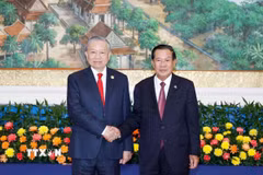 Tổng Bí thư Tô Lâm hội kiến Samdech Techo Hun Sen