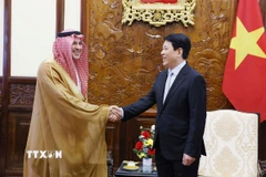 Chủ tịch nước Lương Cường tiếp Đại sứ Vương quốc Saudi Arabia tại Việt Nam Mohammed Ismaeil A. Dahlwy. (Ảnh: Lâm Khánh/TTXVN)