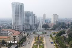 Một góc trung tâm tỉnh Thái Nguyên. (Ảnh: Hoàng Nguyên/TTXVN)