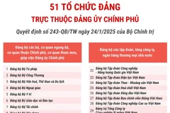 51 tổ chức đảng trực thuộc Đảng ủy Chính phủ