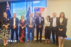 Ban Lãnh đạo Phòng Thương mại và Công nghiệp Quốc gia Australia-Việt Nam (NAVCCI). (Ảnh: TTXVN phát)