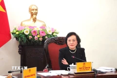 Bí thư Trung ương Đảng, Phó Thủ tướng Chính phủ Phạm Thị Thanh Trà phát biểu tại cuộc họp. (Ảnh: Chu Thanh Vân/TTXVN)