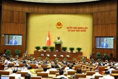 Quang cảnh phiên họp sáng 22/10. (Ảnh: Minh Đức/TTXVN)