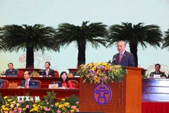 Tổng Bí thư Tô Lâm phát biểu chỉ đạo Đại hội đại biểu Đảng bộ thành phố Hà Nội lần thứ 18. (Ảnh: Văn Điệp/TTXVN)