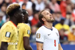 Kane và đồng đội bất lực trước Ghana tại World Cup 2026. (Ảnh: AFP/TTXVN)