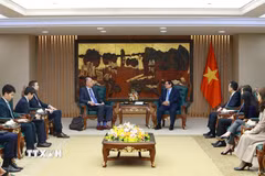 Thủ tướng Phạm Minh Chính tiếp Đoàn giám sát kinh tế vĩ mô của Quỹ Tiền tệ quốc tế (IMF) do ông Martin Sommer làm Trưởng đoàn. (Ảnh: Dương Giang/TTXVN)