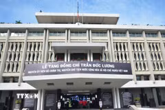 Lễ viếng nguyên Ủy viên Bộ Chính trị, nguyên Chủ tịch nước Trần Đức Lương tại Hội trường Thống Nhất. (Ảnh: Linh Sơn/TTXVN)