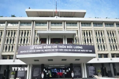 Lễ viếng nguyên Ủy viên Bộ Chính trị, nguyên Chủ tịch nước Trần Đức Lương tại Hội trường Thống Nhất. (Ảnh: Linh Sơn/TTXVN)