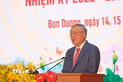 Ủy viên Bộ Chính trị, Phó Thủ tướng thường trực Chính phủ Nguyễn Hòa Bình phát biểu chỉ đạo tại Đại hội. (Ảnh: Nguyễn Dũng/TTXVN)