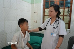 Với chuyên môn vững vàng, tác phong chuyên nghiệp và sự điềm đạm, bác sỹ Hờ Y Chùa lại thầm lặng cống hiến tại Khoa Khám bệnh, Trung tâm Y tế Kỳ Sơn, trở thành điểm tựa tin cậy của bà con dân tộc thiểu số nơi đây. (Ảnh: Bích Huệ/TTXVN)