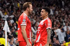 Luis Diaz và Harry Kane cùng ghi bàn giúp Bayern đánh bại Real Madrid. (Nguồn: Getty Images)